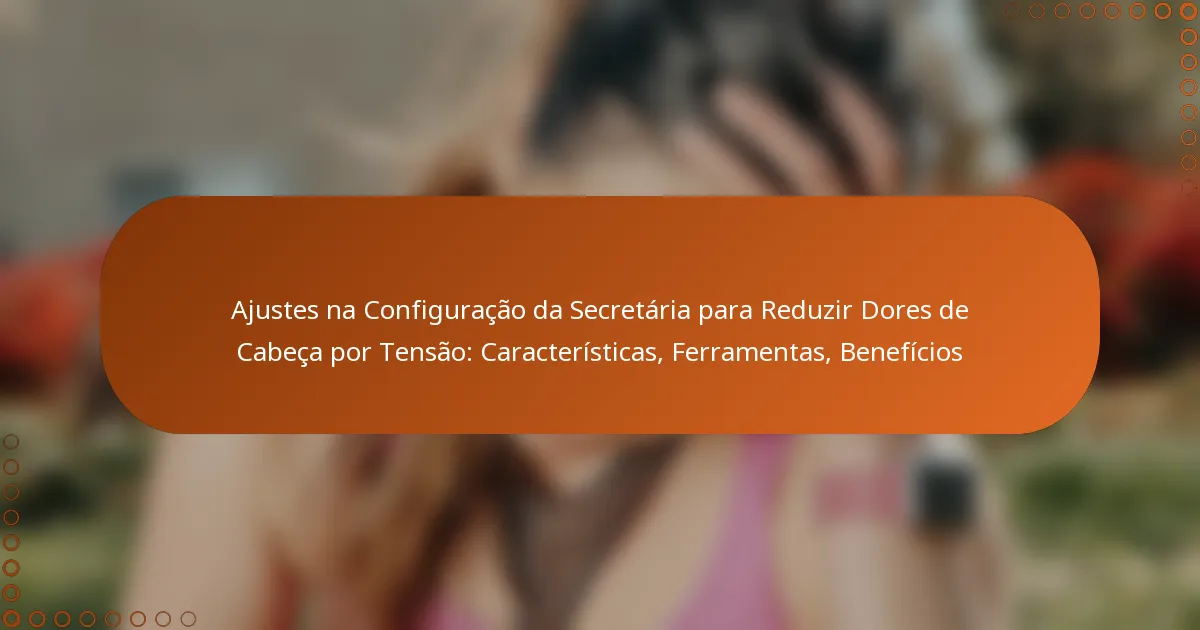 Ajustes na Configuração da Secretária para Reduzir Dores de Cabeça por Tensão: Características, Ferramentas, Benefícios